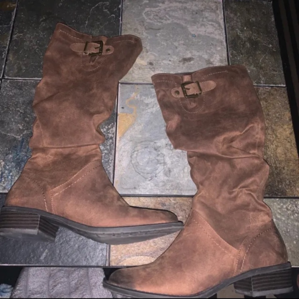 Cliffs by White Mountain Boots Womens 6 Francie Tall Riding Brown